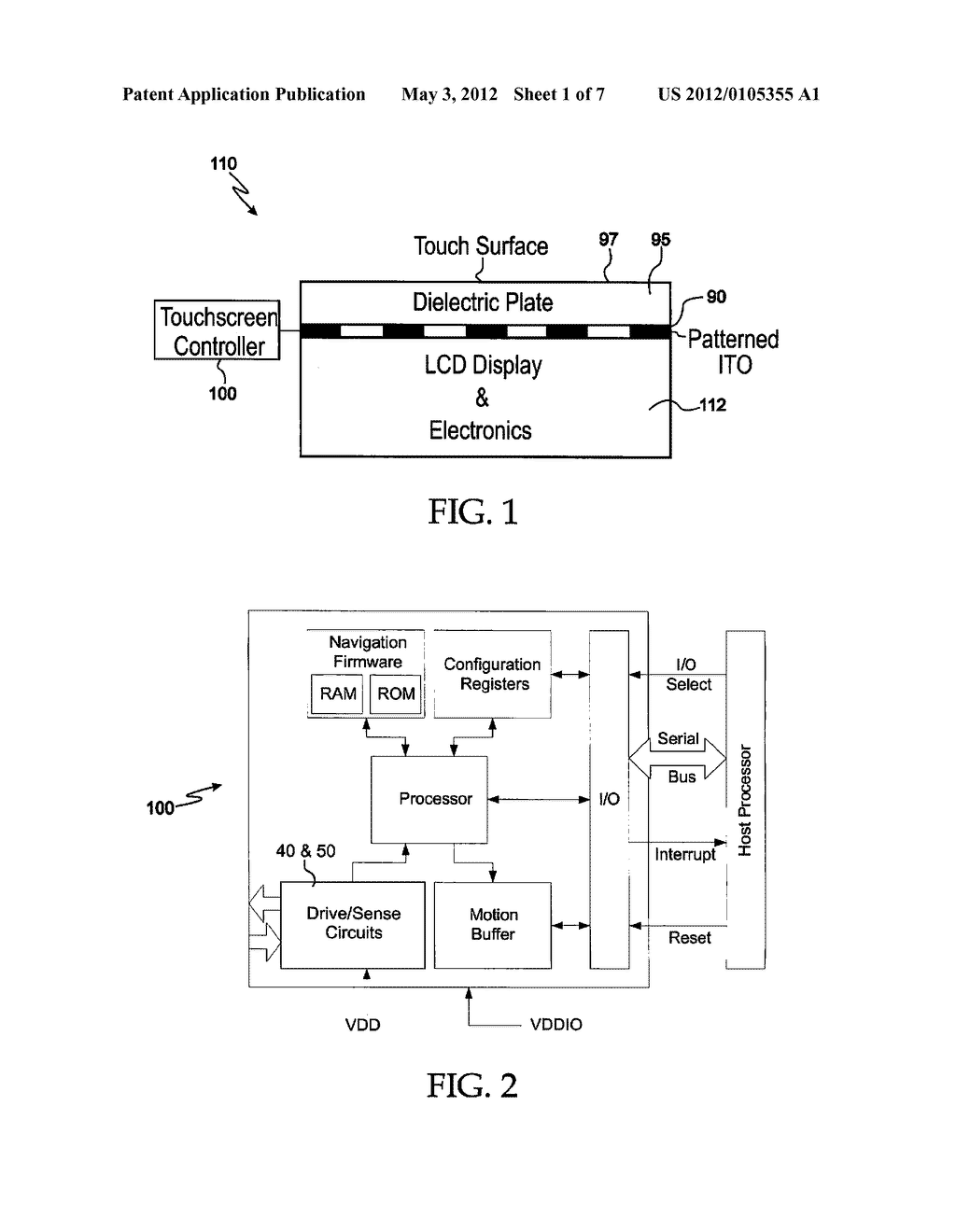 Capacitive Touchscreen System with Touch Position Encoding during     Analog-to-Digital Conversion - diagram, schematic, and image 02