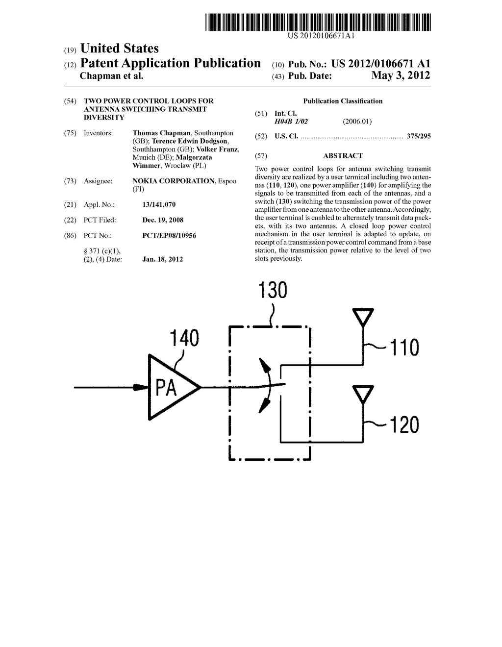 TWO POWER CONTROL LOOPS FOR ANTENNA SWITCHING TRANSMIT DIVERSITY - diagram, schematic, and image 01