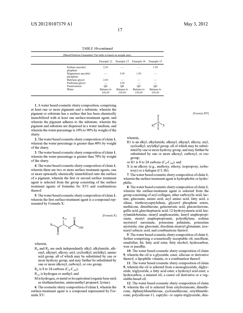 WATER BASE SLURRY COMPOSITION FOR COSMETIC PRODUCTS AND METHODS OF USE - diagram, schematic, and image 20