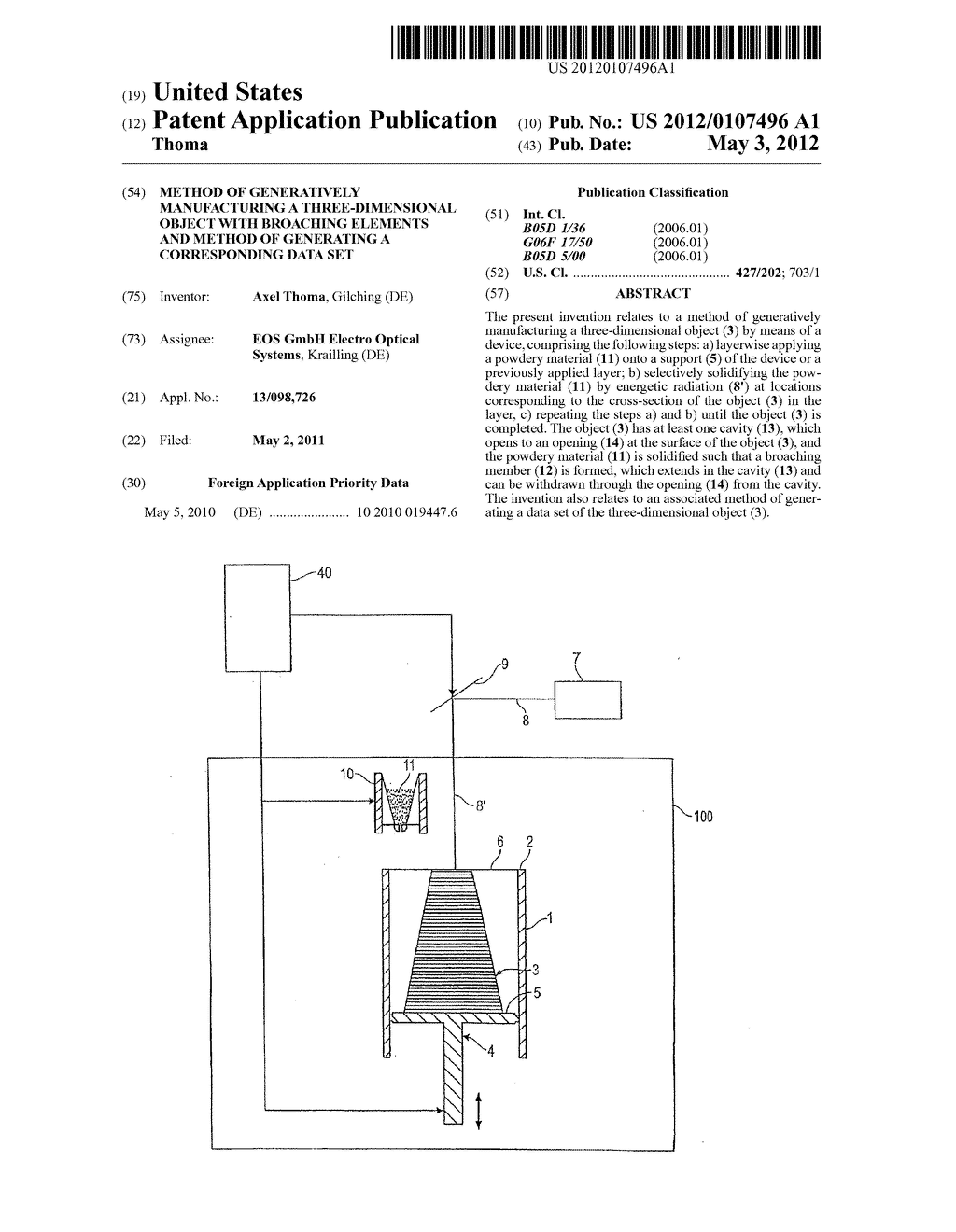 METHOD OF GENERATIVELY MANUFACTURING A THREE-DIMENSIONAL OBJECT WITH     BROACHING ELEMENTS AND METHOD OF GENERATING A CORRESPONDING DATA SET - diagram, schematic, and image 01