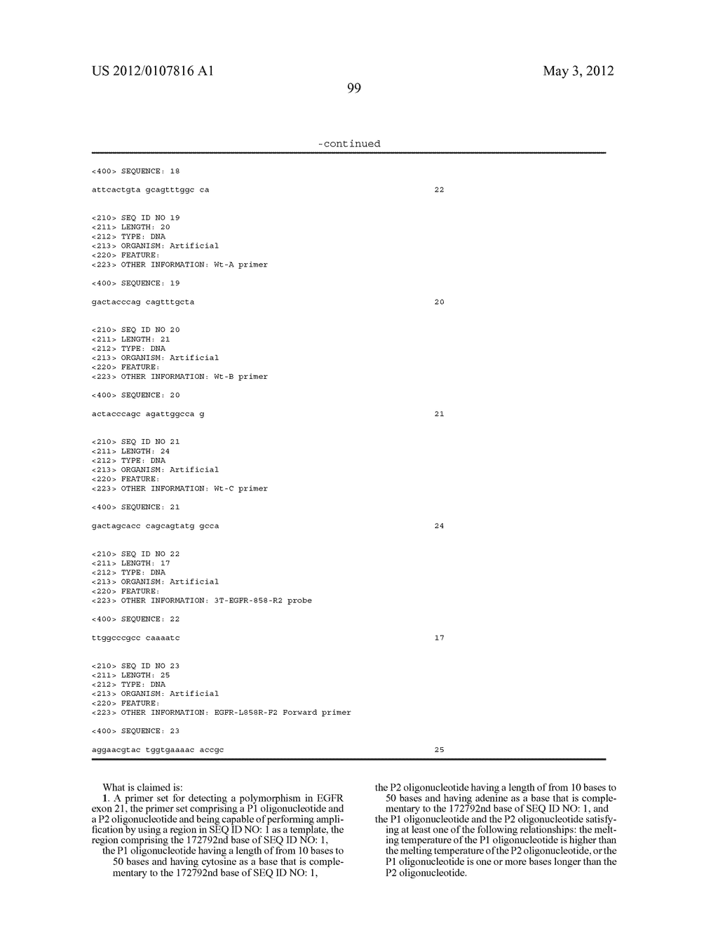 Primer Set for Detecting EGFR Exon 21 Polymorphism and Application Thereof - diagram, schematic, and image 104