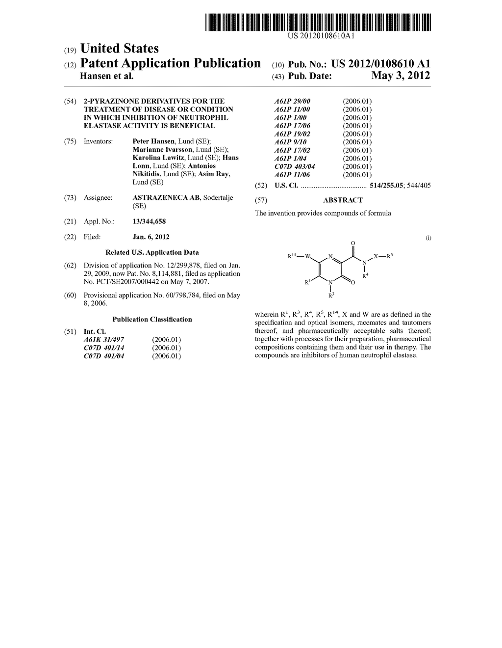 2-PYRAZINONE DERIVATIVES FOR THE TREATMENT OF DISEASE OR CONDITION IN     WHICH INHIBITION OF NEUTROPHIL ELASTASE ACTIVITY IS BENEFICIAL - diagram, schematic, and image 01