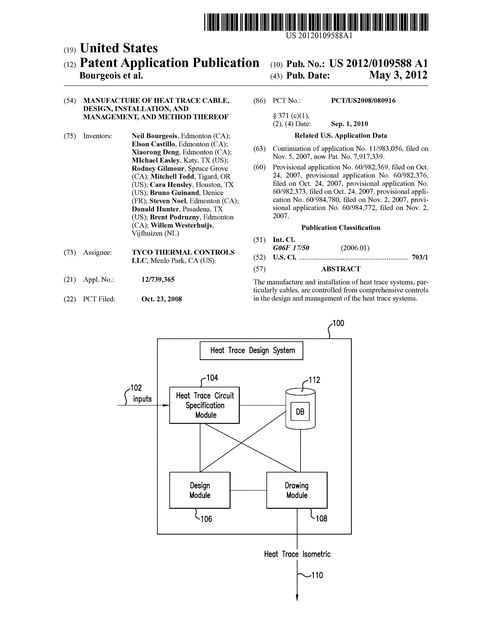 MANUFACTURE OF HEAT TRACE CABLE, DESIGN, INSTALLATION, AND MANAGEMENT, AND     METHOD THEREOF - diagram, schematic, and image 01
