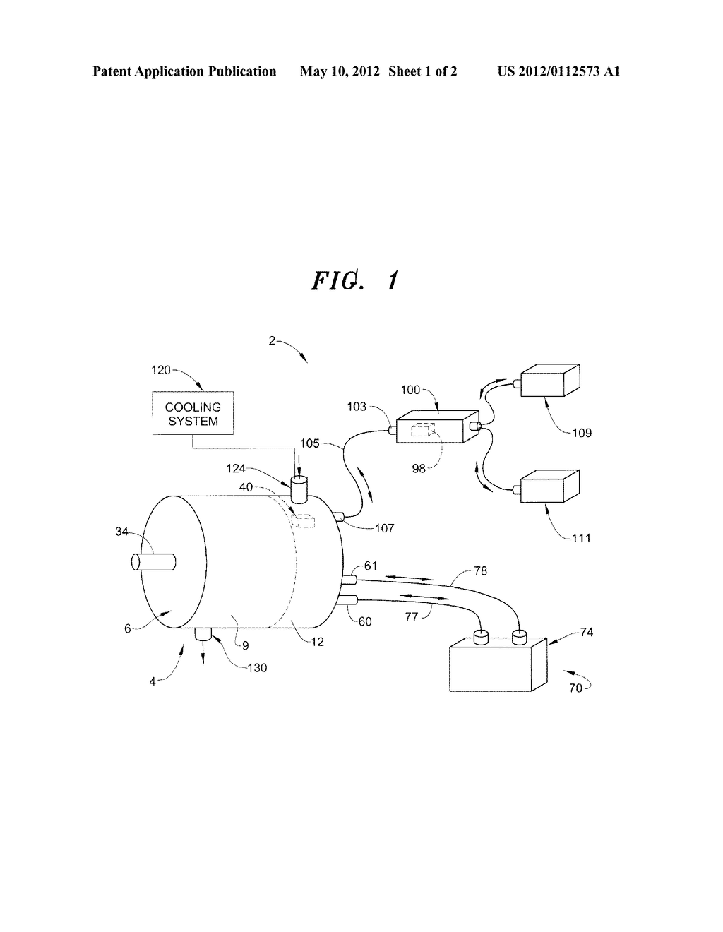 ELECTRIC MACHINE SYSTEM INCLUDING AN ALTERNATING CURRENT (AC) ELECTRIC     MACHINE HAVING AN EXPANDABLE COOLANT MANIFOLD - diagram, schematic, and image 02