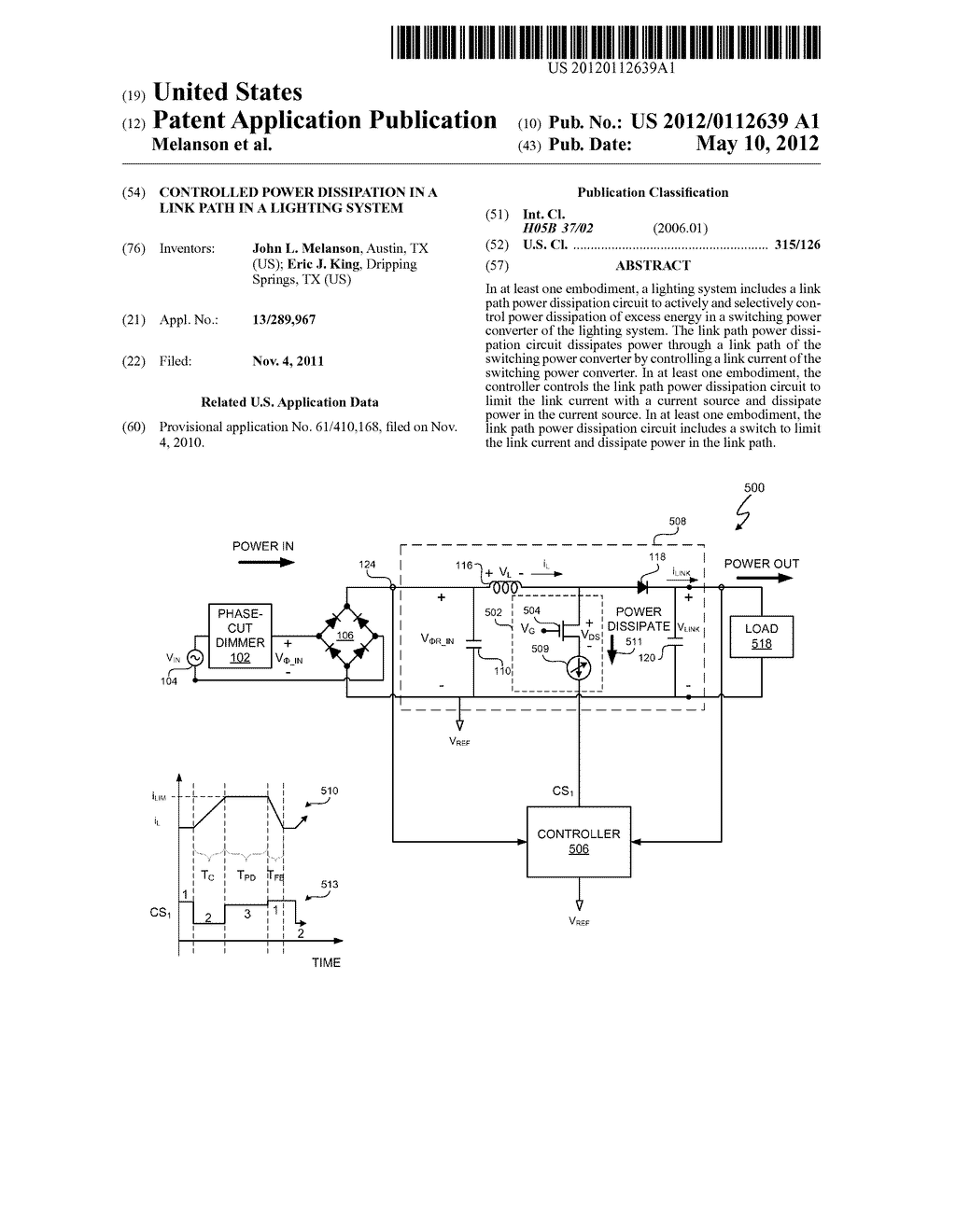 Controlled Power Dissipation In A Link Path In A Lighting System - diagram, schematic, and image 01