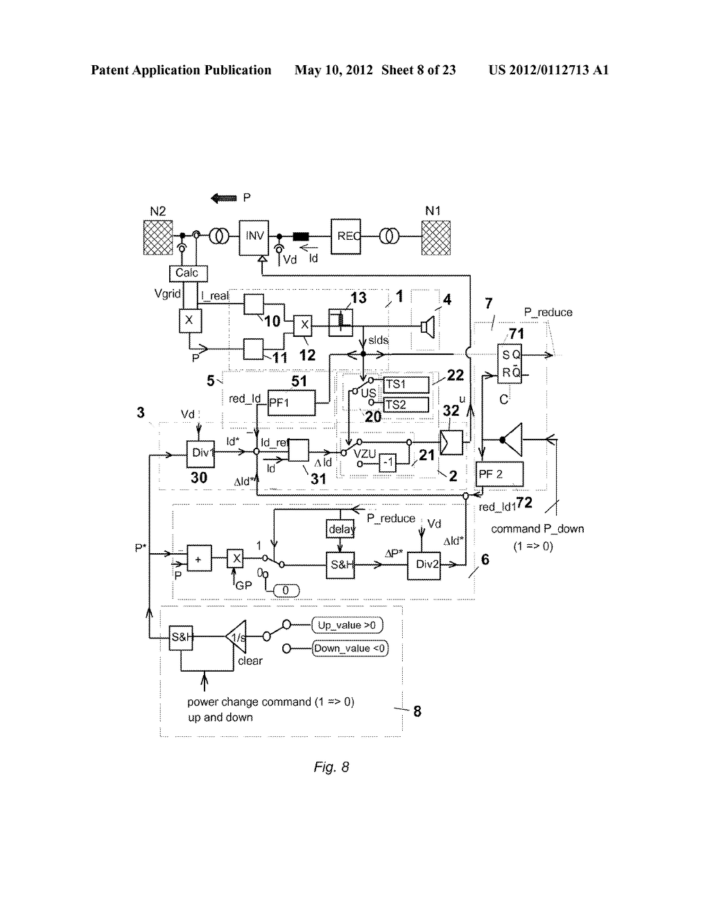 METHOD AND APPARATUS FOR AUTOMATIC NETWORK STABILIZATION IN ELECTRIC POWER     SUPPLY SYSTEMS USING AT LEAST ONE CONVERTER - diagram, schematic, and image 09