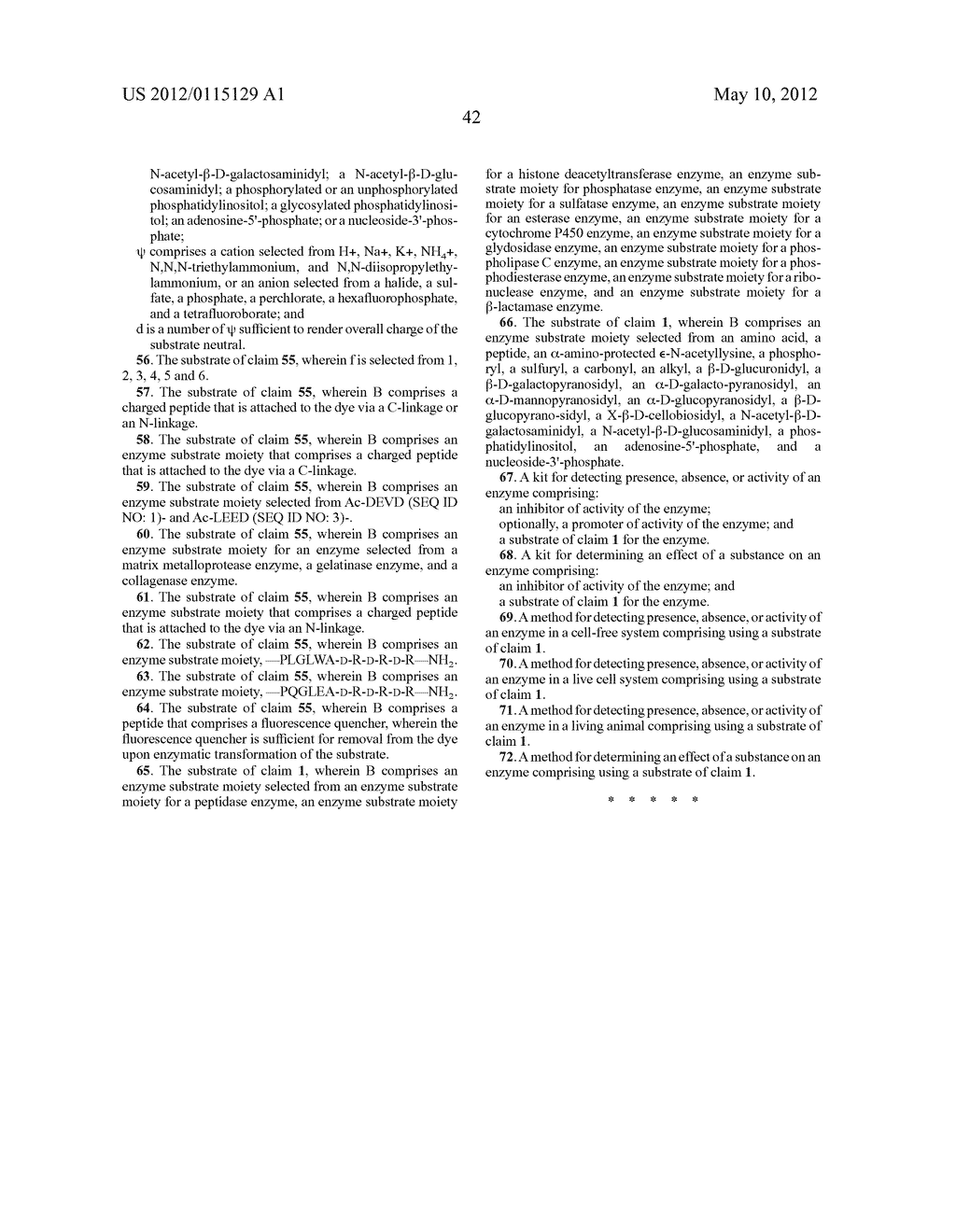 ENZYME SUBSTRATE COMPRISING A FUNCTIONAL DYE AND ASSOCIATED TECHNOLOGY AND     METHODS - diagram, schematic, and image 73