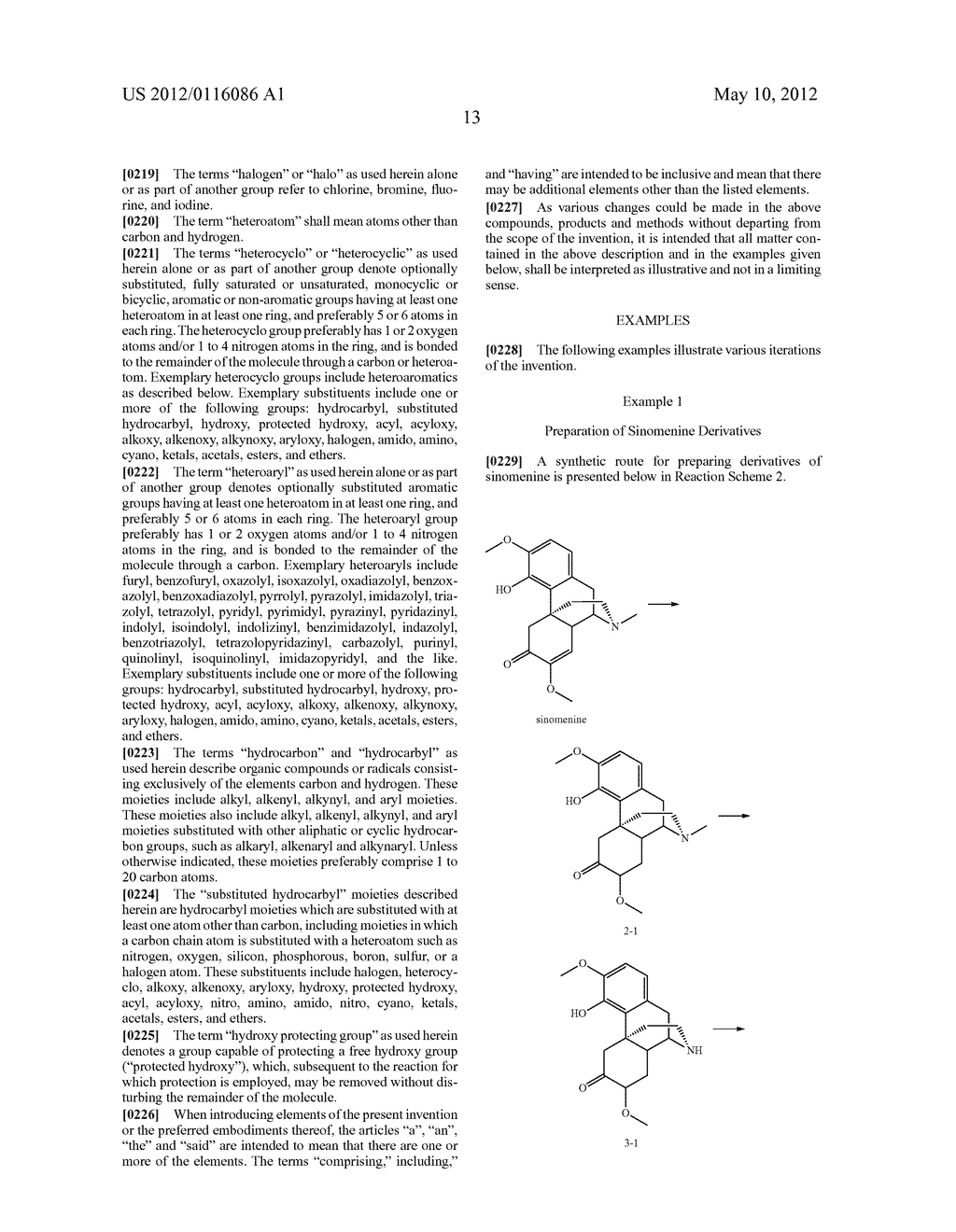 Sinomenine Derivatives and Processes for their Synthesis - diagram, schematic, and image 14