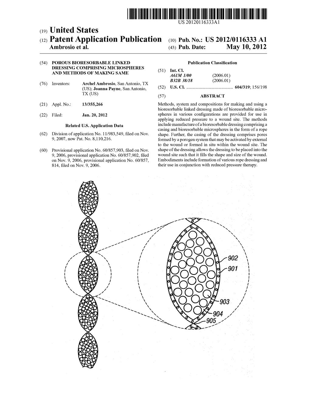 POROUS BIORESORBABLE LINKED DRESSING COMPRISING MICROSPHERES AND METHODS     OF MAKING SAME - diagram, schematic, and image 01