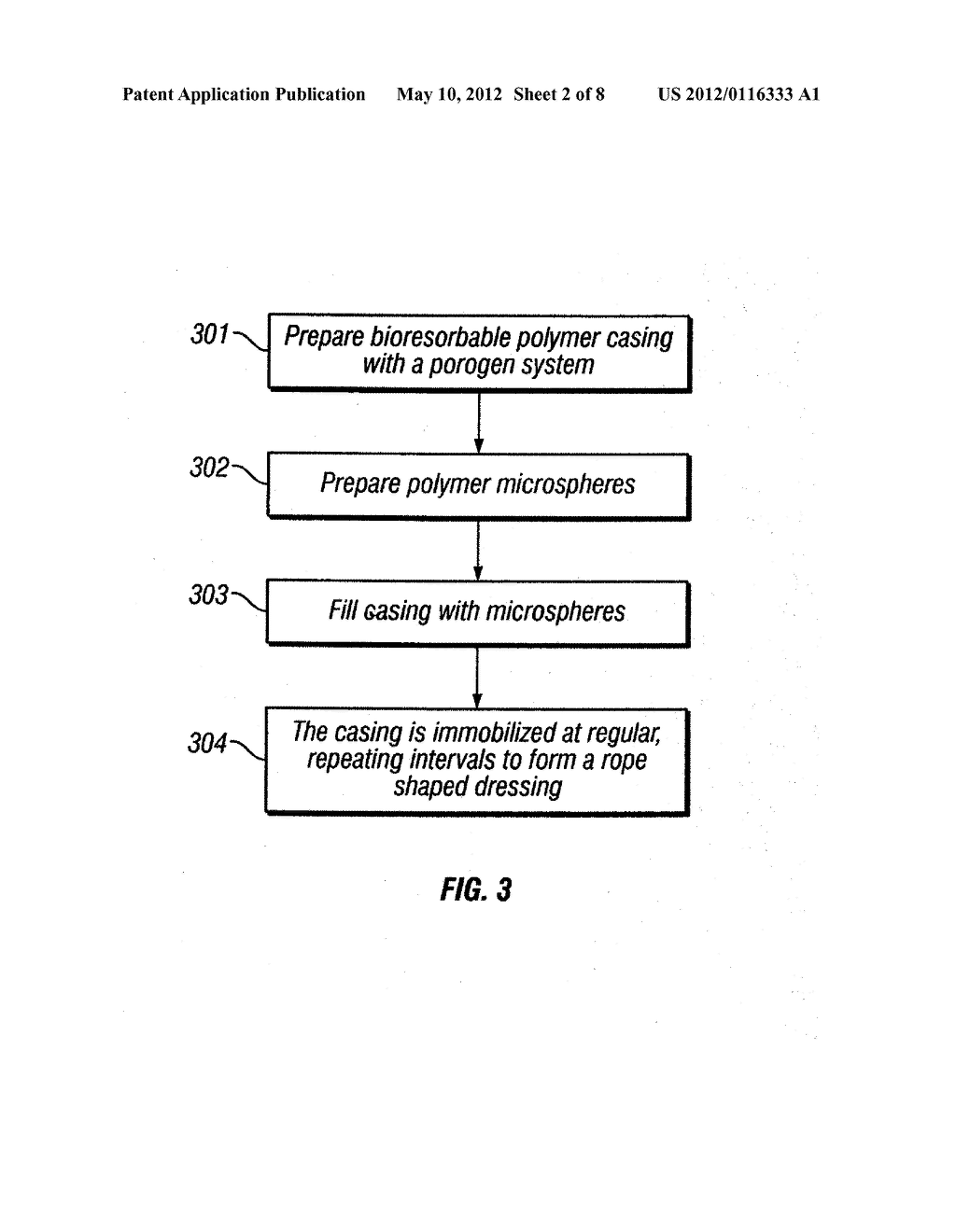 POROUS BIORESORBABLE LINKED DRESSING COMPRISING MICROSPHERES AND METHODS     OF MAKING SAME - diagram, schematic, and image 03