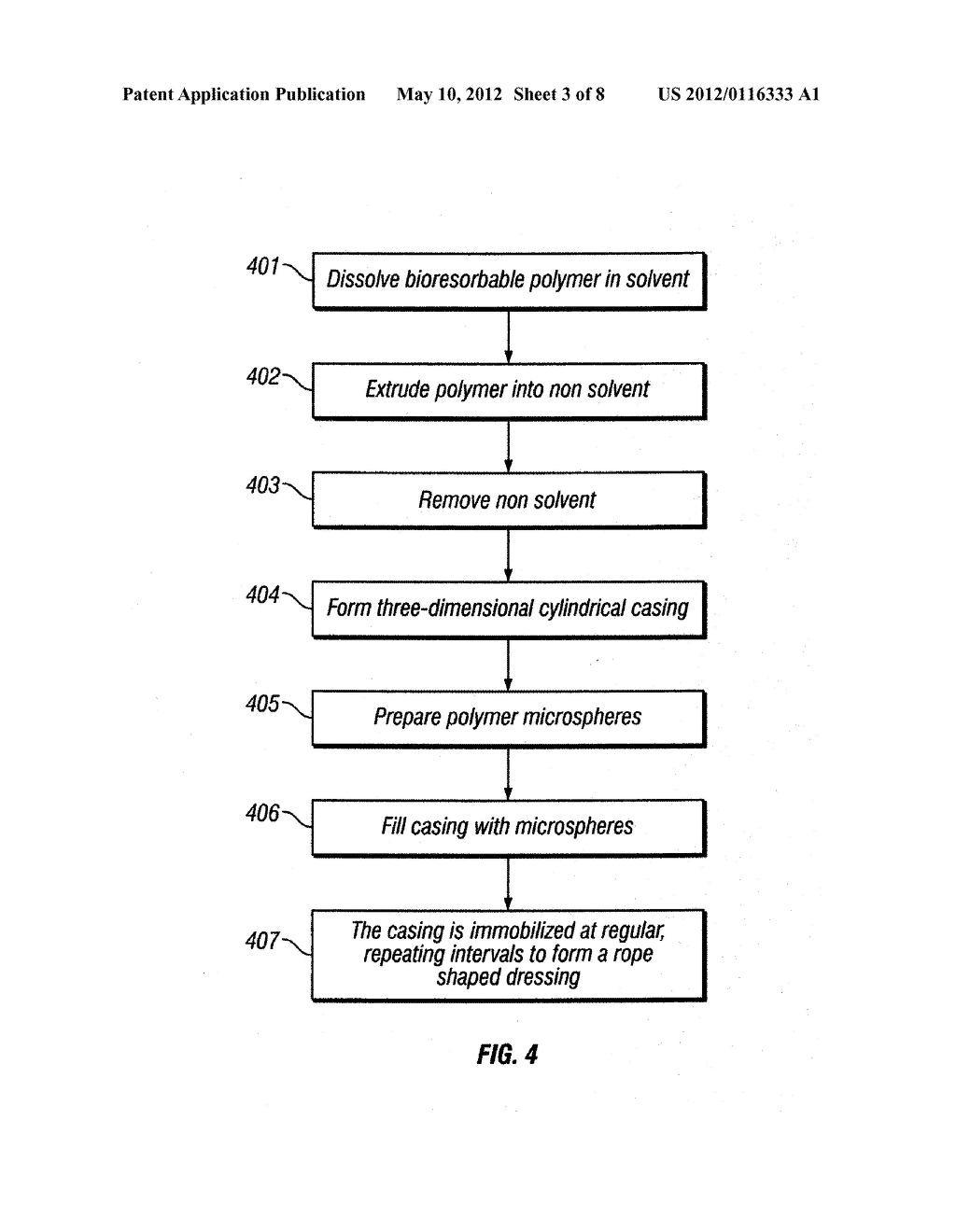 POROUS BIORESORBABLE LINKED DRESSING COMPRISING MICROSPHERES AND METHODS     OF MAKING SAME - diagram, schematic, and image 04