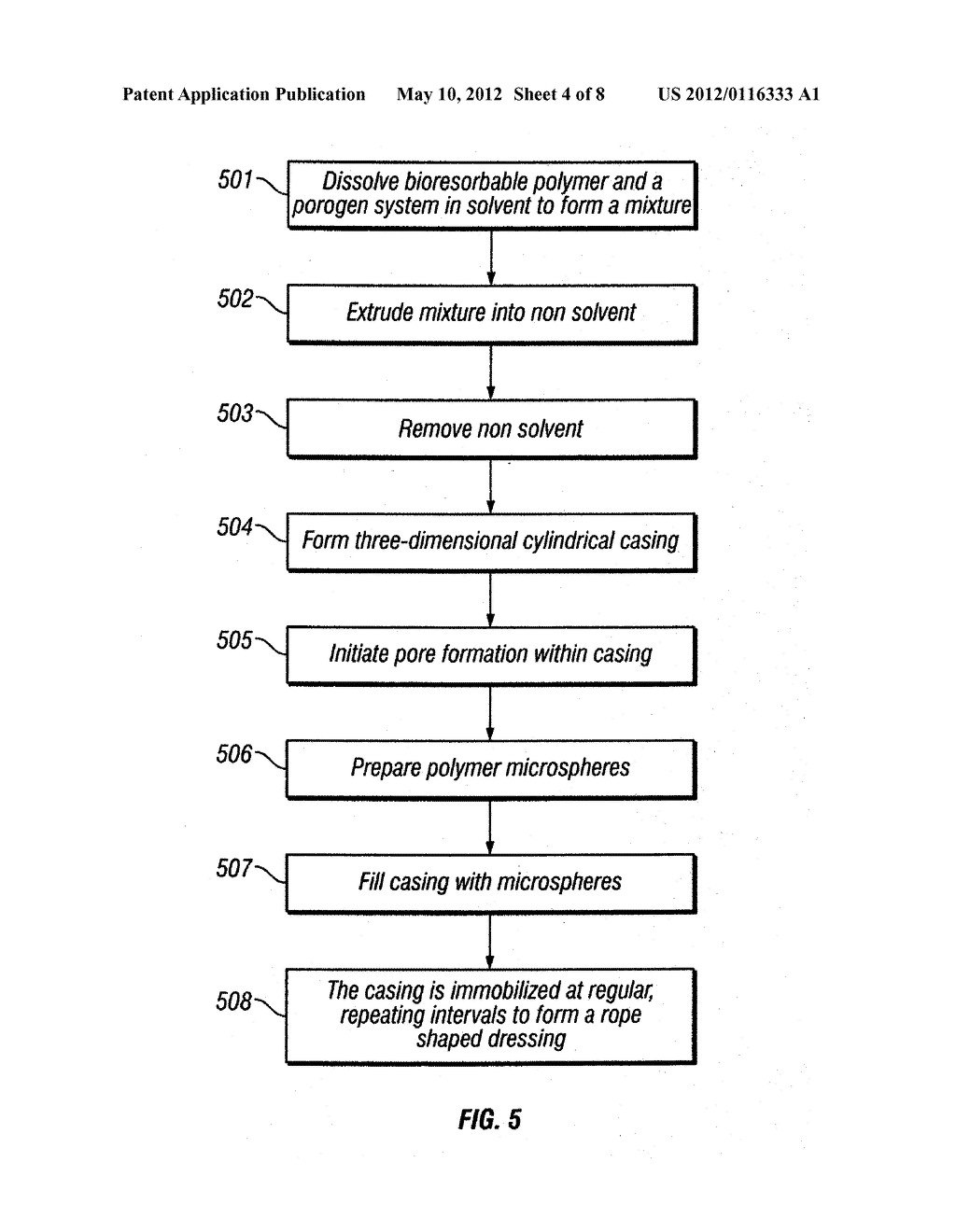 POROUS BIORESORBABLE LINKED DRESSING COMPRISING MICROSPHERES AND METHODS     OF MAKING SAME - diagram, schematic, and image 05