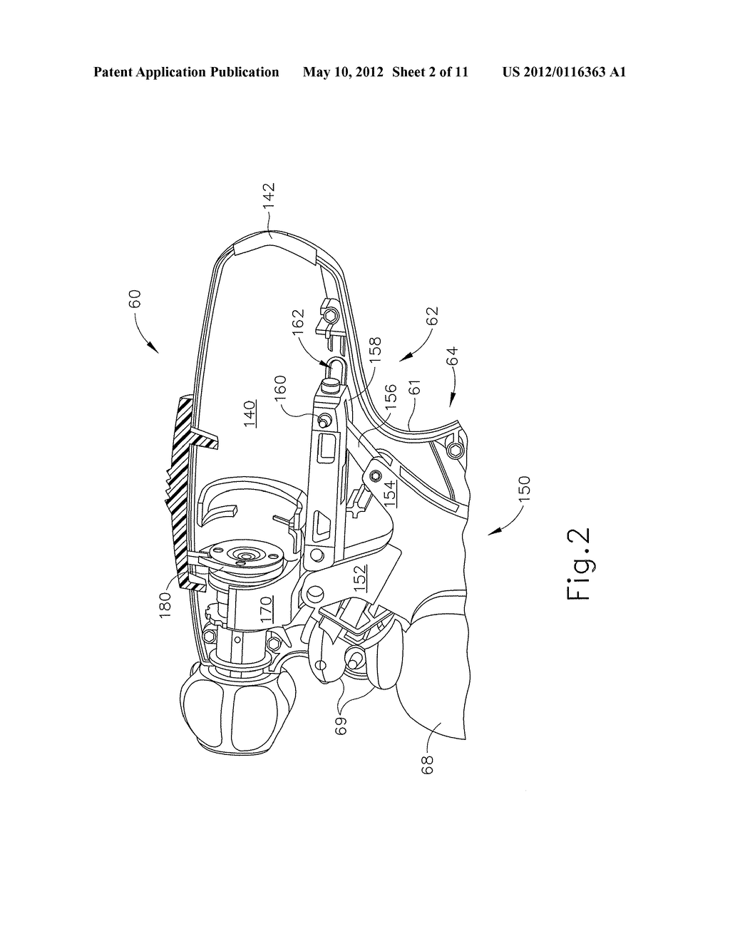 SURGICAL INSTRUMENT HANDPIECE WITH RESILIENTLY BIASED COUPLING TO MODULAR     SHAFT AND END EFFECTOR - diagram, schematic, and image 03