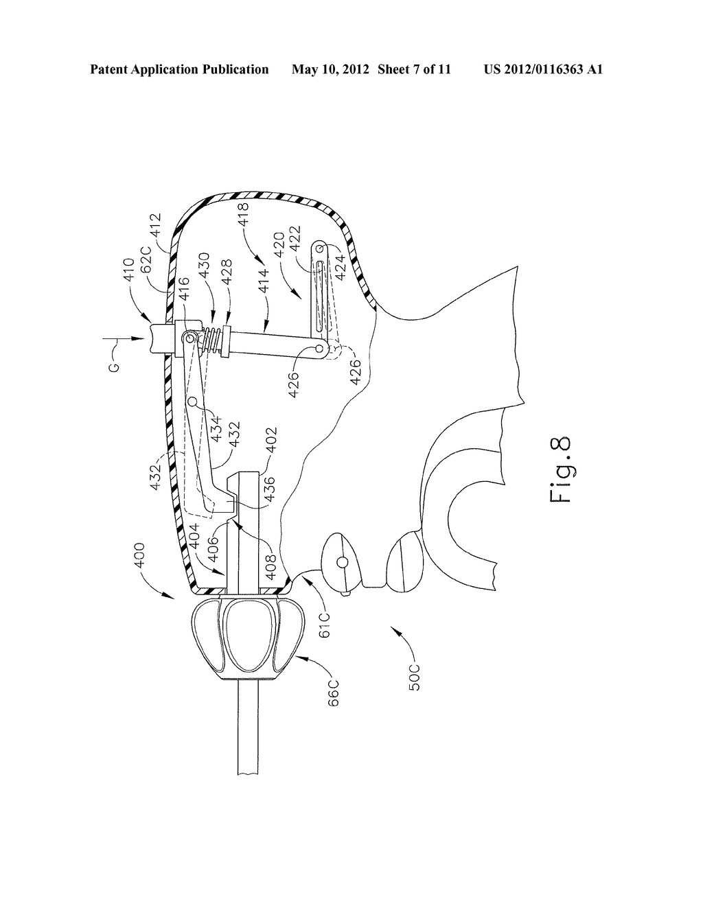 SURGICAL INSTRUMENT HANDPIECE WITH RESILIENTLY BIASED COUPLING TO MODULAR     SHAFT AND END EFFECTOR - diagram, schematic, and image 08