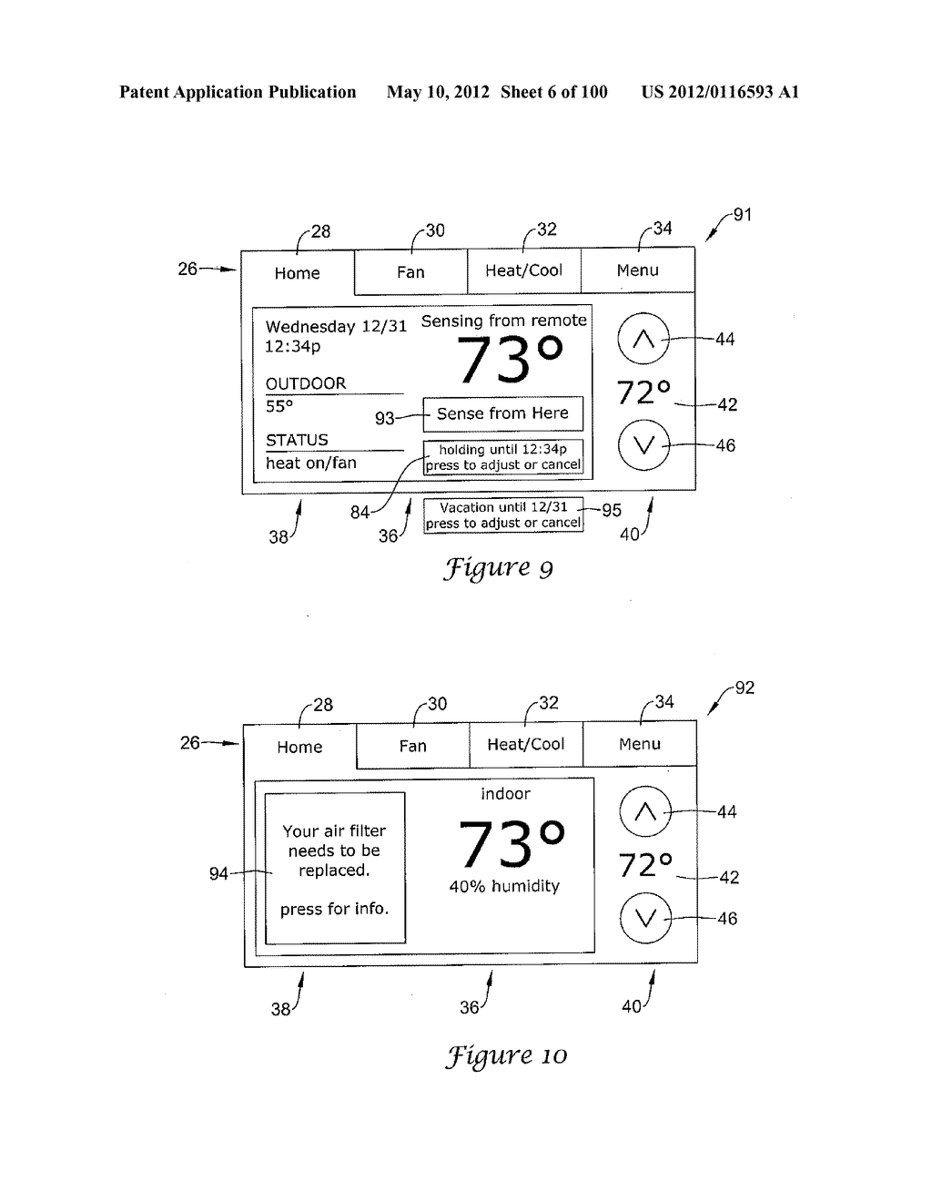 HVAC CONTROLLER THAT SELECTIVELY REPLACES OPERATING INFORMATION ON A     DISPLAY WITH SYSTEM STATUS INFORMATION - diagram, schematic, and image 07