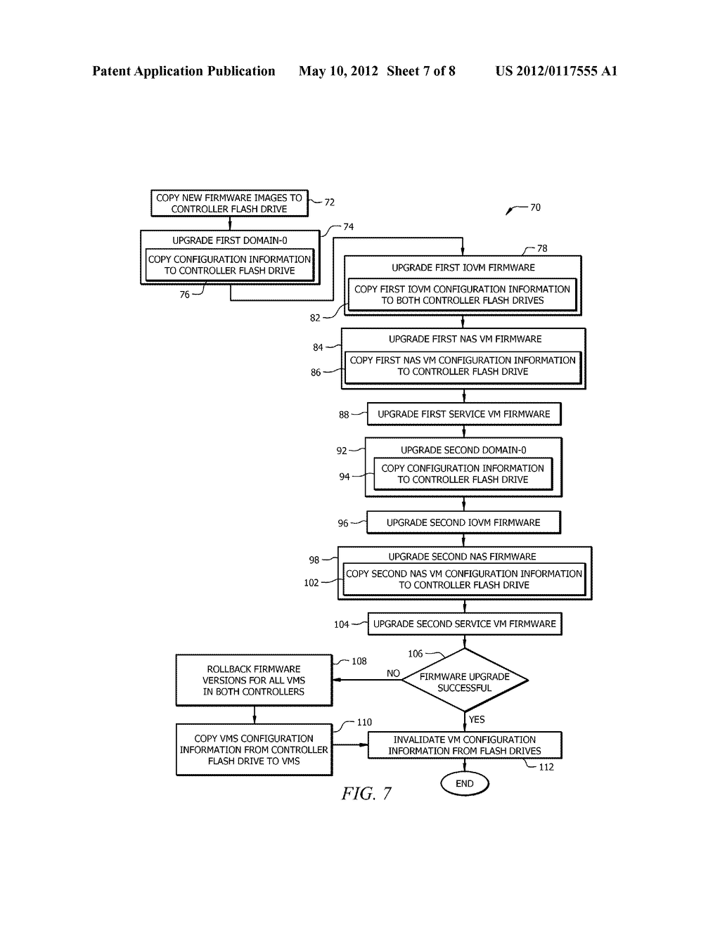 METHOD AND SYSTEM FOR FIRMWARE ROLLBACK OF A STORAGE DEVICE IN A STORAGE     VIRTUALIZATION ENVIRONMENT - diagram, schematic, and image 08