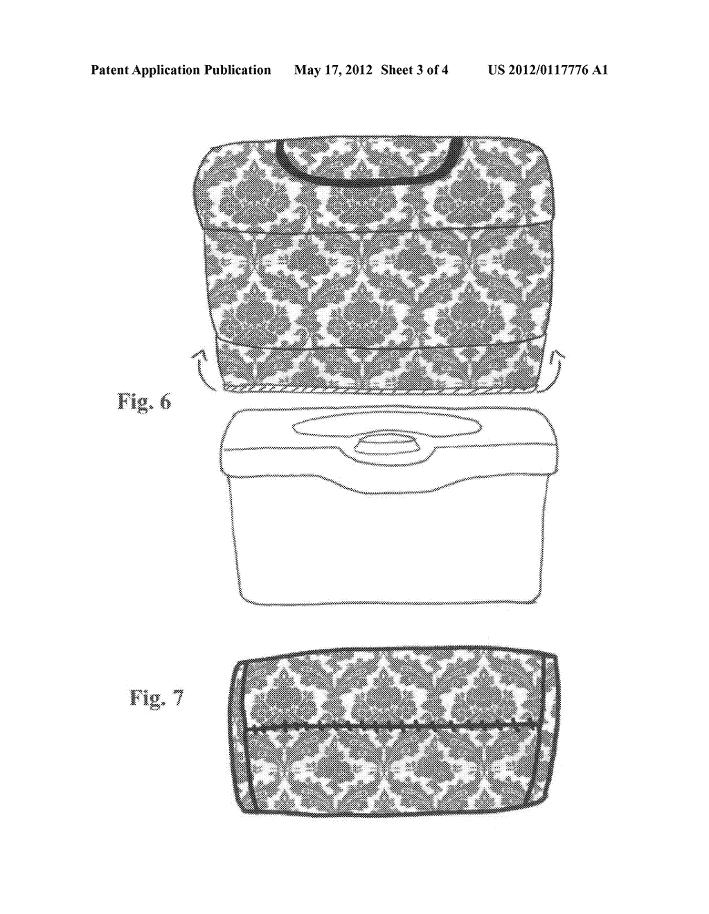 FABRIC SLIP COVERING ACCESSORY FOR DISPOSABLE BABY WIPES CASE - diagram, schematic, and image 04