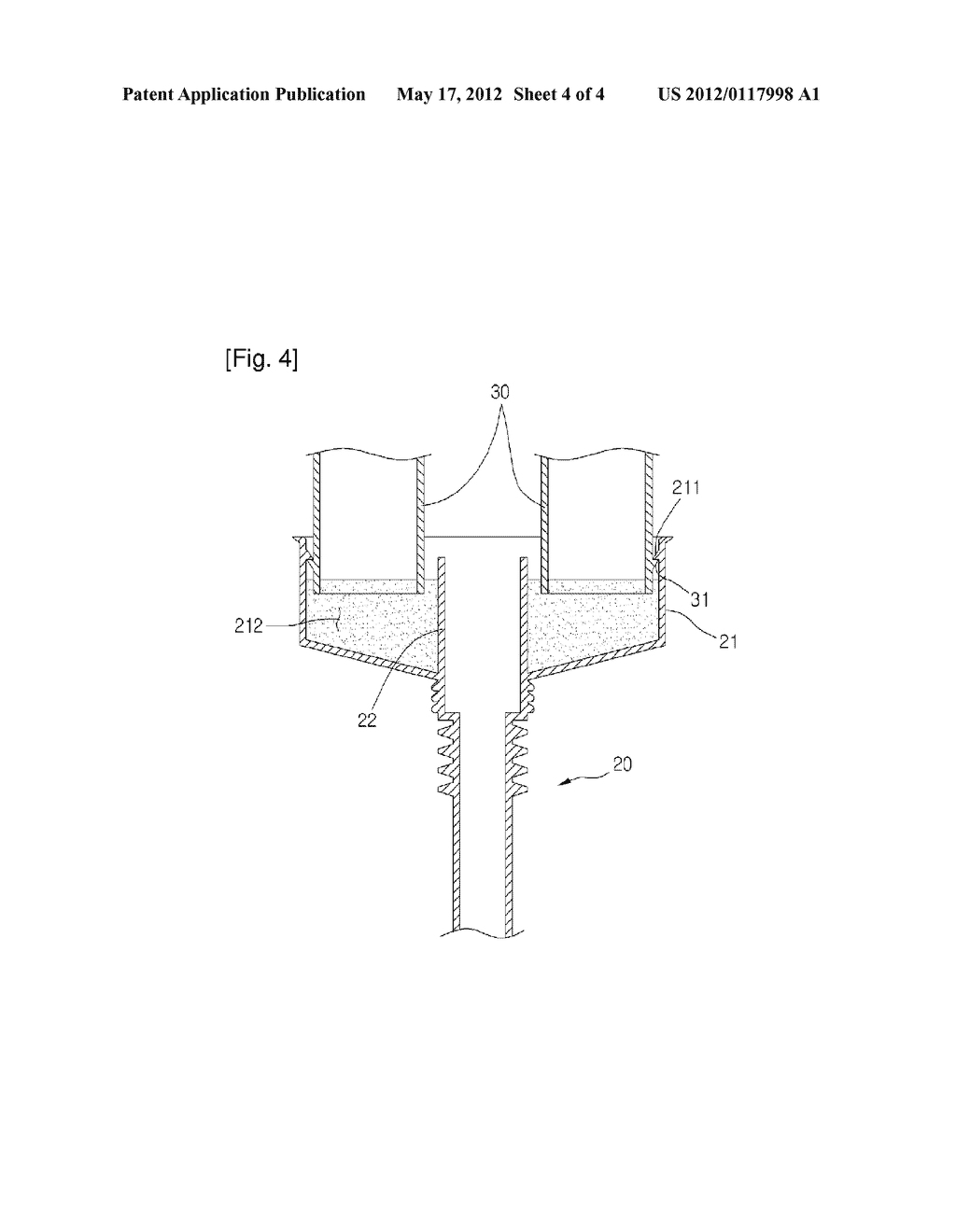 DEFROSTED WATER TREATMENT STRUCTURE FOR REFRIGERATOR - diagram, schematic, and image 05