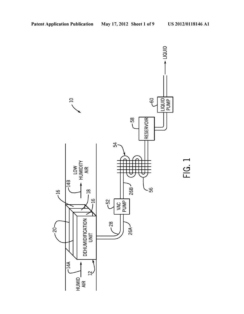 SYSTEM AND METHOD FOR EFFICIENT MULTI-STAGE AIR DEHUMIDIFICATION AND     LIQUID RECOVERY - diagram, schematic, and image 02