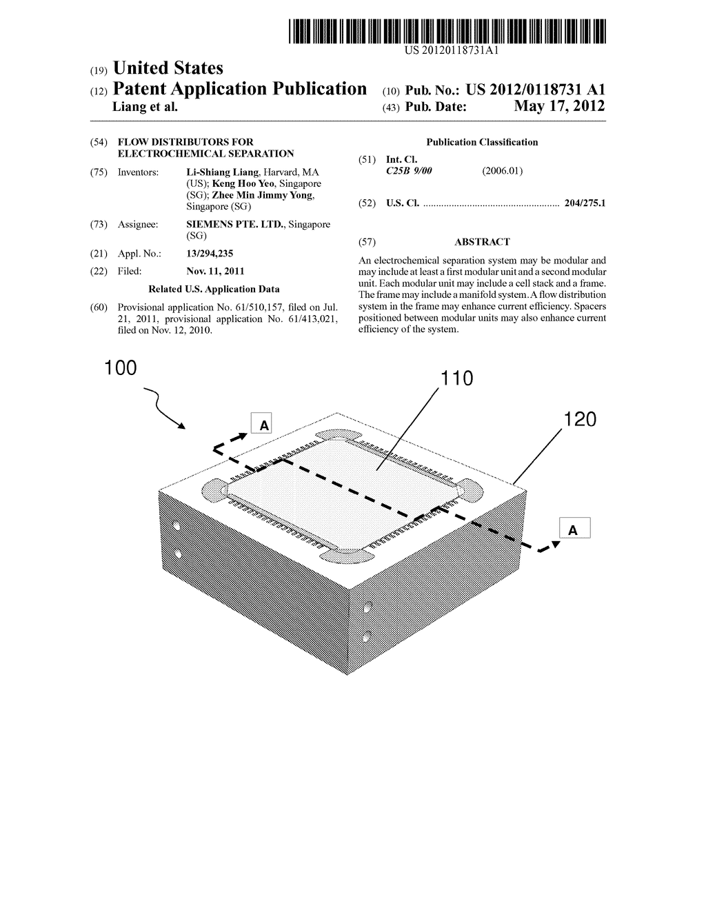 Flow Distributors for Electrochemical Separation - diagram, schematic, and image 01