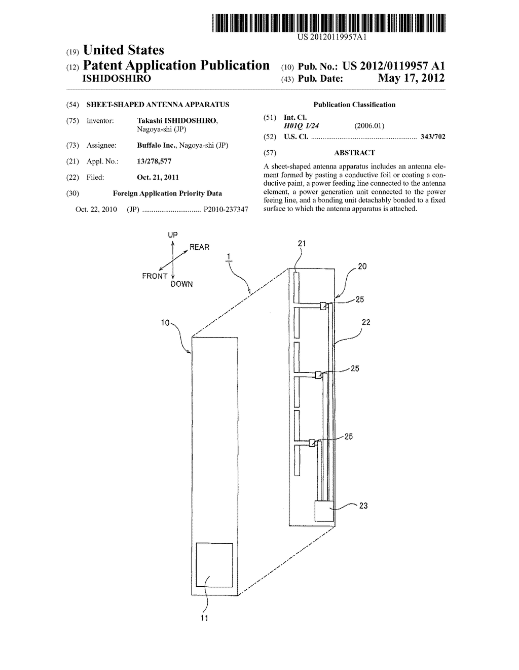 SHEET-SHAPED ANTENNA APPARATUS - diagram, schematic, and image 01