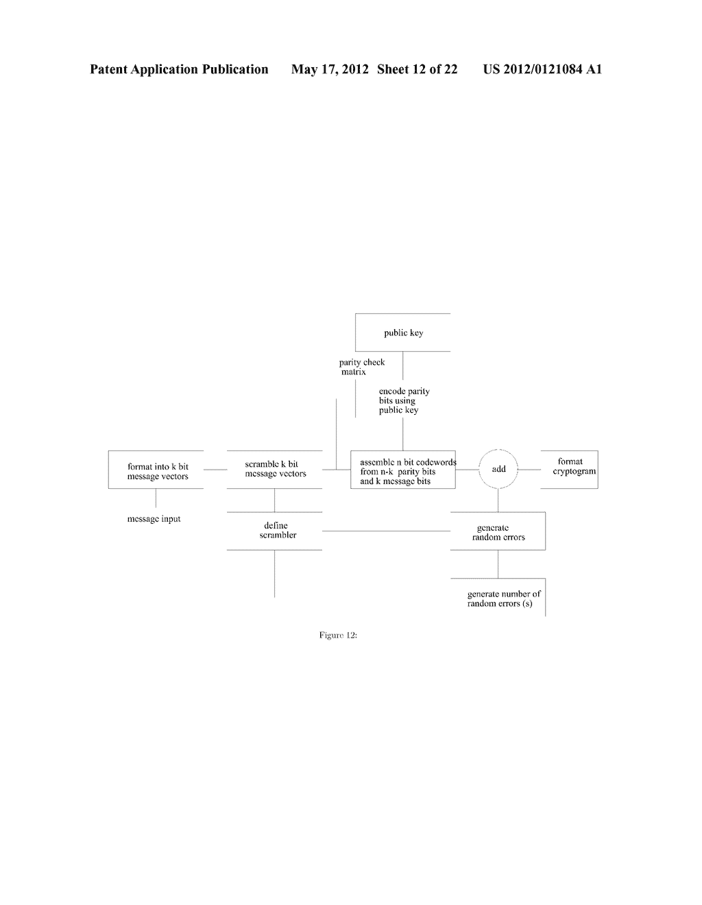 PUBLIC KEY ENCRYPTION SYSTEM USING ERROR CORRECTING CODES - diagram, schematic, and image 13