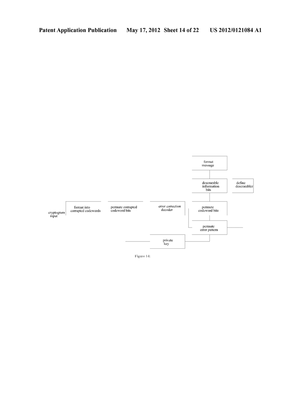 PUBLIC KEY ENCRYPTION SYSTEM USING ERROR CORRECTING CODES - diagram, schematic, and image 15