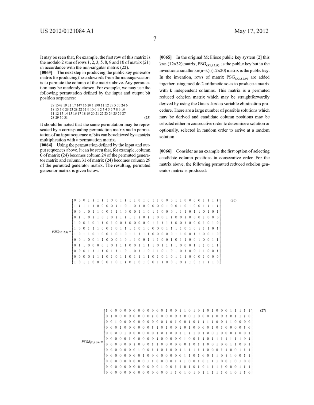 PUBLIC KEY ENCRYPTION SYSTEM USING ERROR CORRECTING CODES - diagram, schematic, and image 30