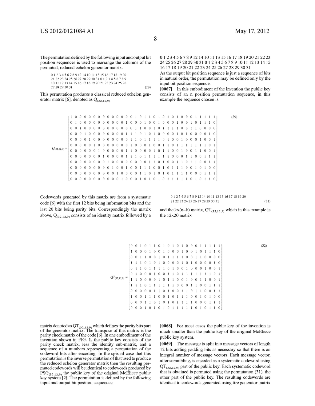 PUBLIC KEY ENCRYPTION SYSTEM USING ERROR CORRECTING CODES - diagram, schematic, and image 31