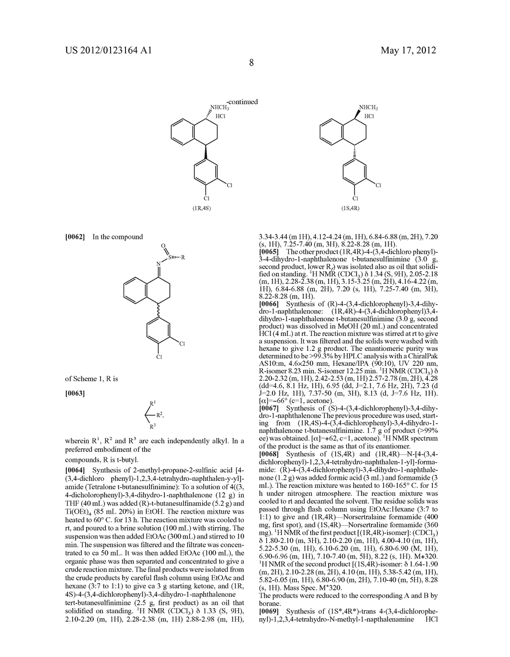 Combinations of Eszopiclone and Trans     4-(3,4-Dichlorophenyl)-1,2,3,4-Tetrahydro-N-Methyl-1-Napthalenamine or     Trans 4-(3,4-Dichlorophenyl)-1,2,3,4-Tetrahydro-1-Napthalenamine, and     Methods of Treatment of Menopause and Mood, Anxiety, and Cognitive     Disorders - diagram, schematic, and image 09