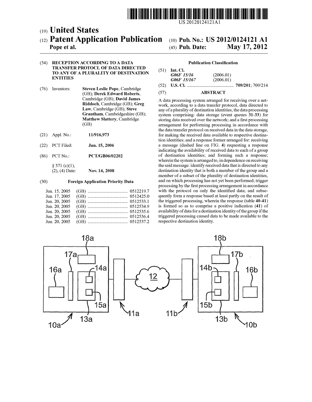 RECEPTION ACCORDING TO A DATA TRANSFER PROTOCL OF DATA DIRECTED TO ANY OF     A PLURALITY OF DESTINATION ENTITIES - diagram, schematic, and image 01