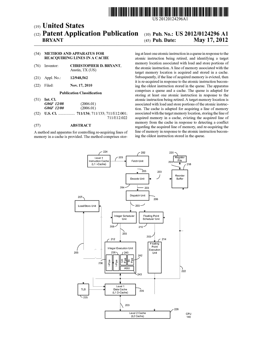 METHOD AND APPARATUS FOR REACQUIRING LINES IN A CACHE - diagram, schematic, and image 01