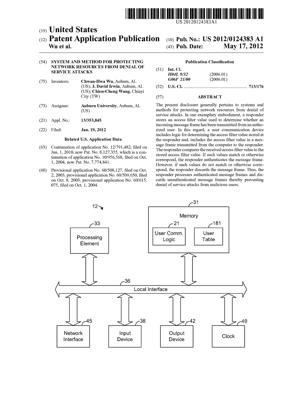 SYSTEM AND METHOD FOR PROTECTING NETWORK RESOURCES FROM DENIAL OF SERVICE     ATTACKS - diagram, schematic, and image 01