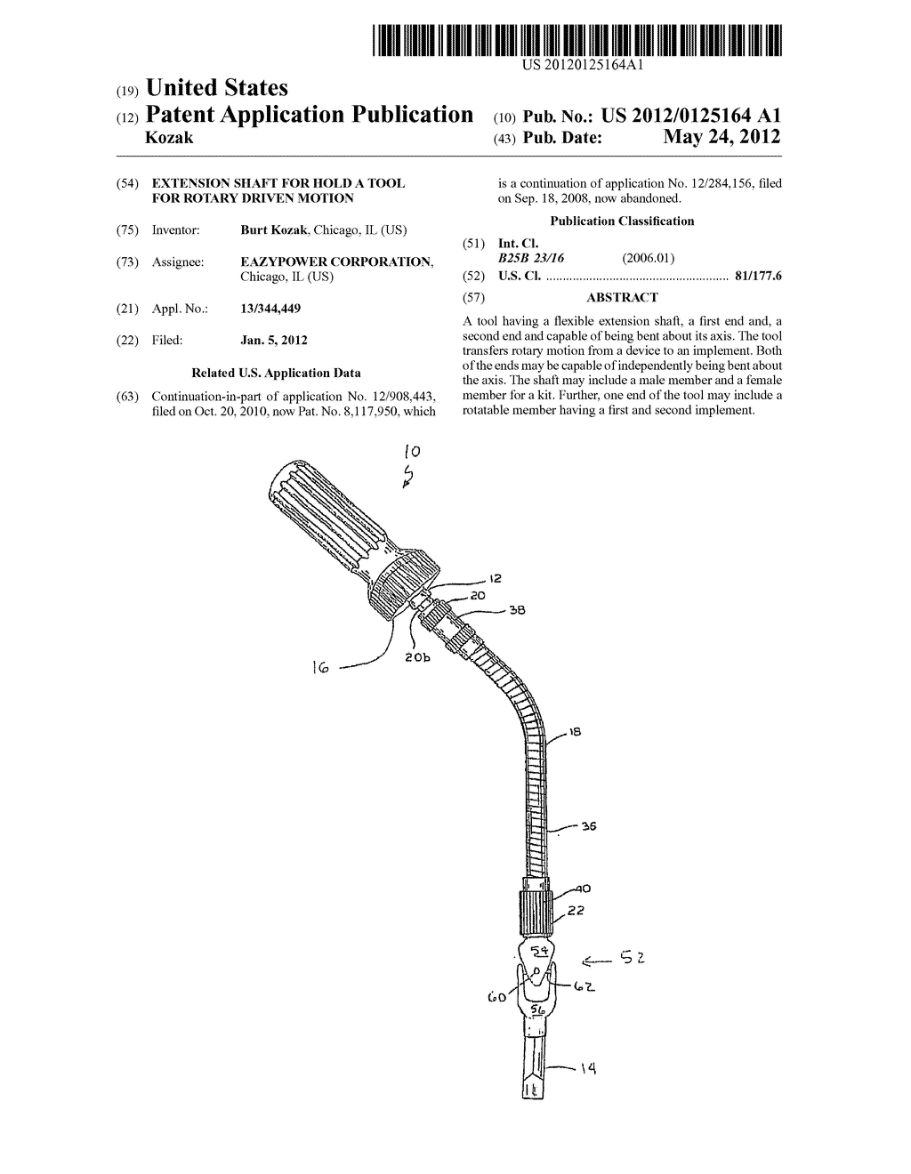 Extension Shaft For Hold a Tool for Rotary Driven Motion - diagram, schematic, and image 01