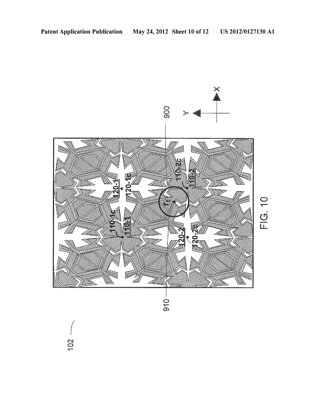 PROPORTIONAL AREA WEIGHTED SENSOR FOR TWO-DIMENSIONAL LOCATIONS ON A TOUCH     SCREEN - diagram, schematic, and image 11