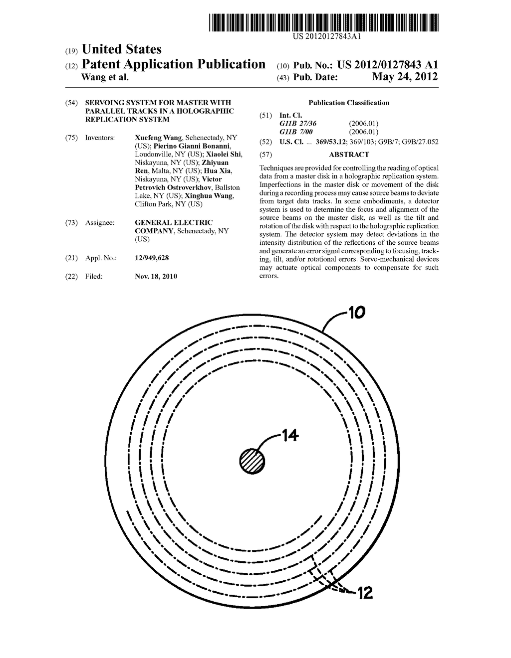 SERVOING SYSTEM FOR MASTER WITH PARALLEL TRACKS IN A HOLOGRAPHIC     REPLICATION SYSTEM - diagram, schematic, and image 01