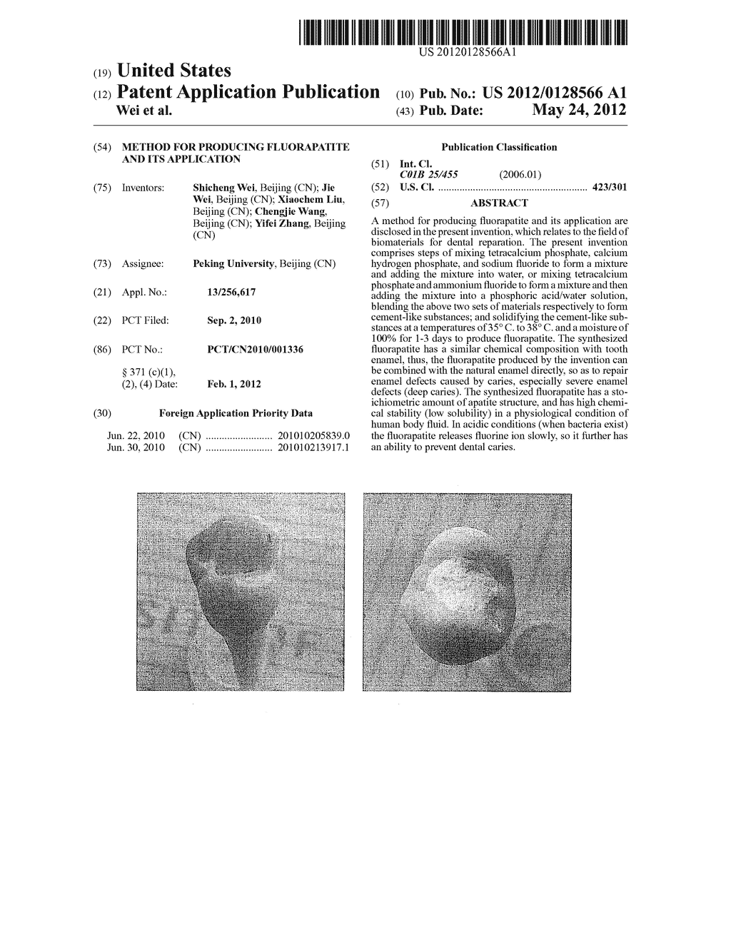 METHOD FOR PRODUCING FLUORAPATITE AND ITS APPLICATION - diagram, schematic, and image 01