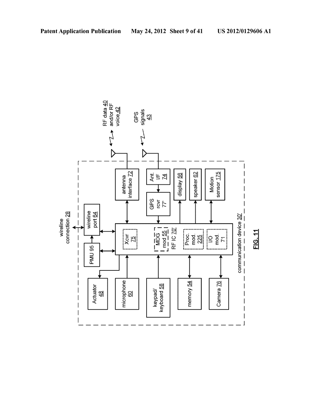 MULTI-MODE MOBILE COMMUNICATION DEVICE WITH MOTION SENSOR AND METHODS FOR     USE THEREWITH - diagram, schematic, and image 10