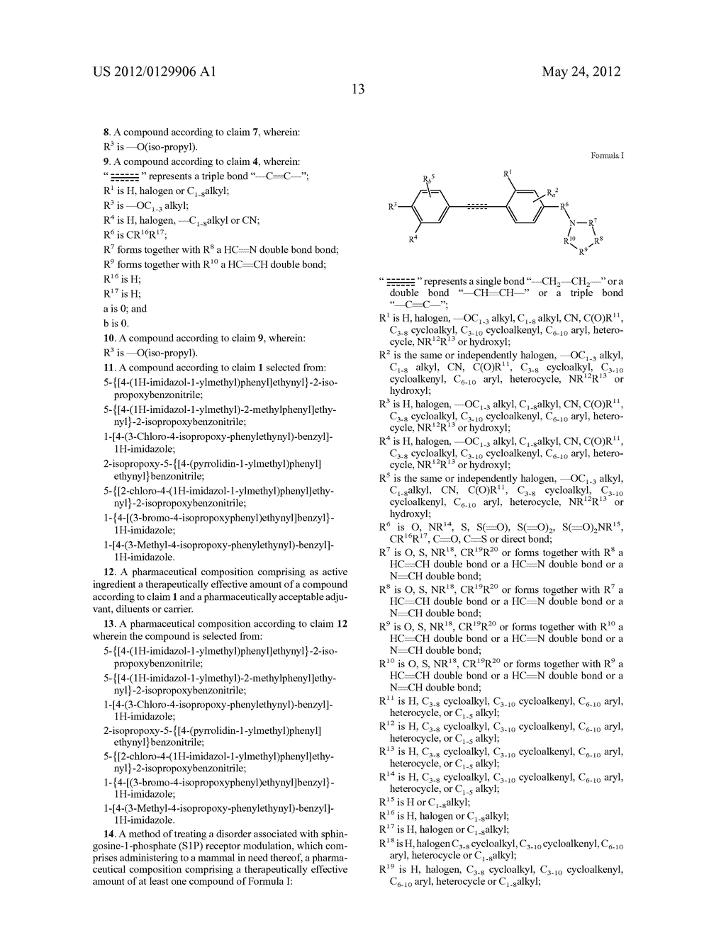 MODULATORS OF S1P RECEPTORS - diagram, schematic, and image 14