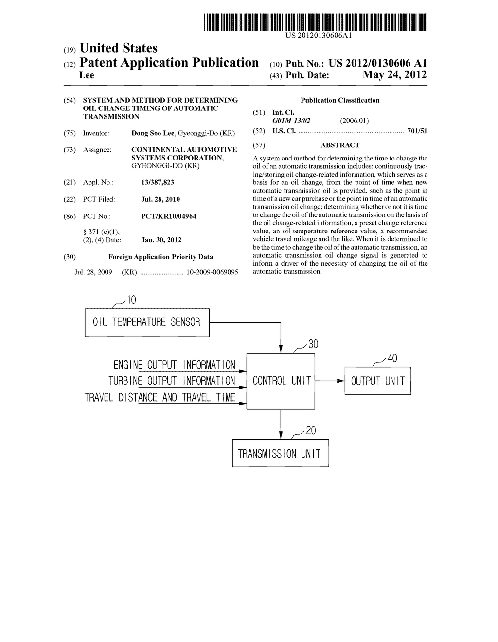 SYSTEM AND METHOD FOR DETERMINING OIL CHANGE TIMING OF AUTOMATIC     TRANSMISSION - diagram, schematic, and image 01