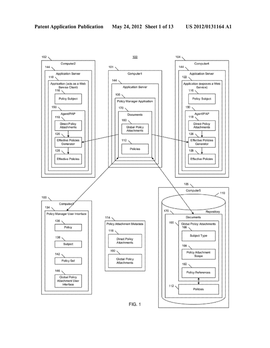 ATTACHING WEB SERVICE POLICIES TO A GROUP OF POLICY SUBJECTS - diagram, schematic, and image 02