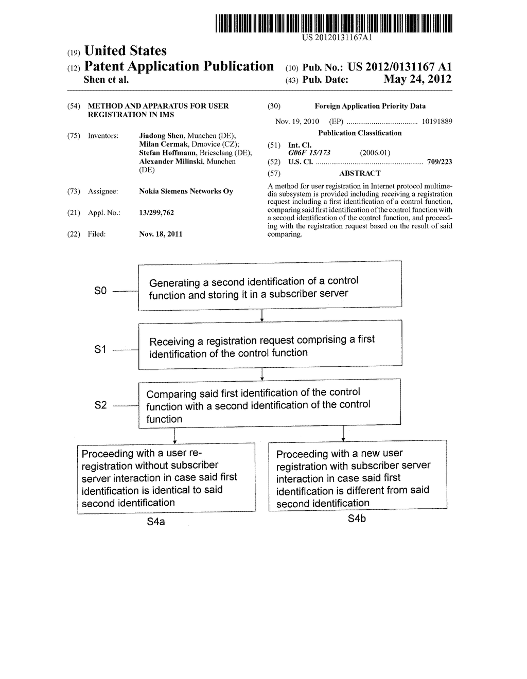 Method and Apparatus for User Registration in IMS - diagram, schematic, and image 01