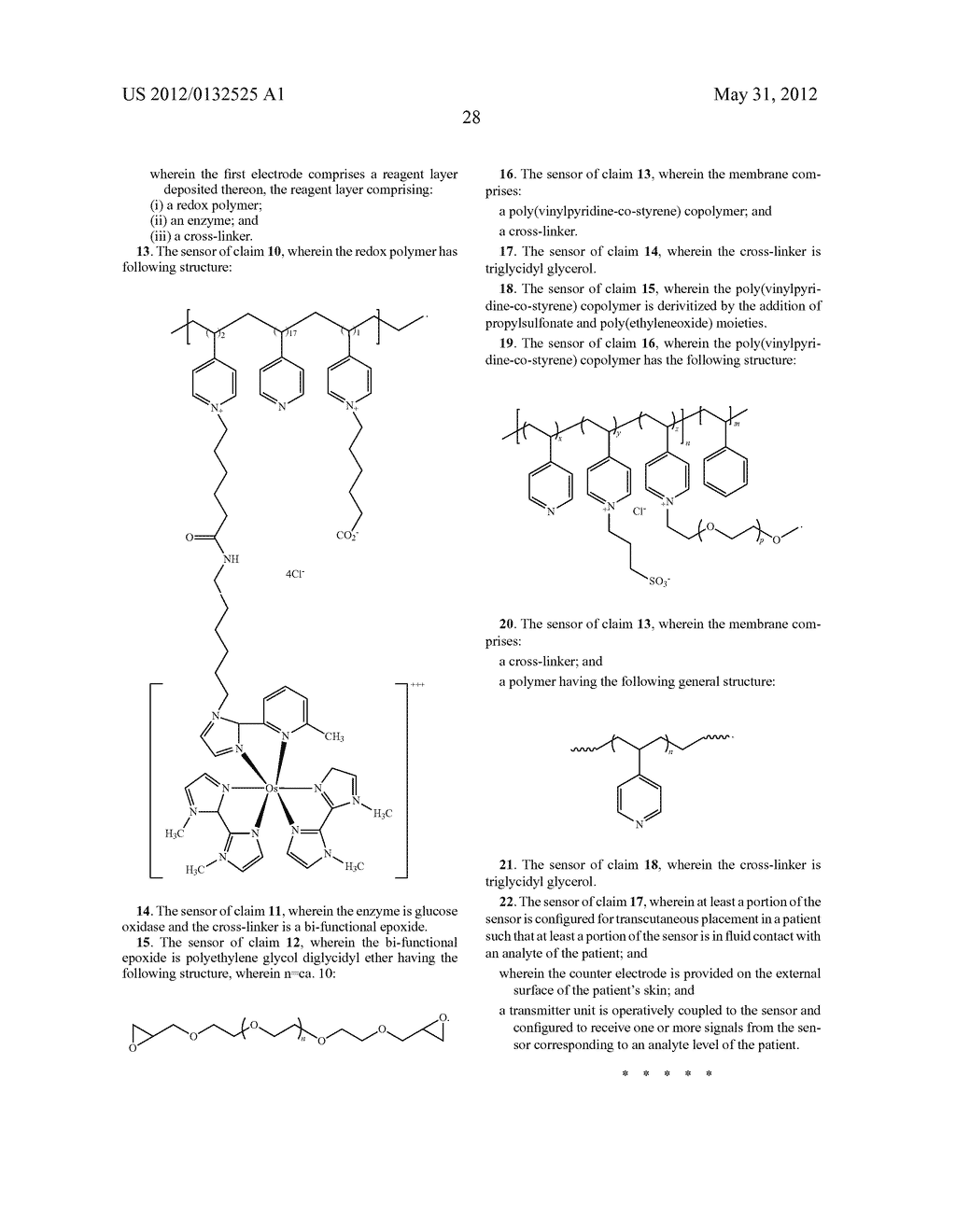 REDOX POLYMERS FOR USE IN ANALYTE MONITORING - diagram, schematic, and image 34