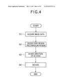 TWO-DIMENSIONAL CODE HAVING RECTANGULAR REGION PROVIDED WITH SPECIFIC     PATTERNS FOR SPECIFY CELL POSITIONS AND DISTINCTION FROM BACKGROUND diagram and image