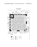 TWO-DIMENSIONAL CODE HAVING RECTANGULAR REGION PROVIDED WITH SPECIFIC     PATTERNS FOR SPECIFY CELL POSITIONS AND DISTINCTION FROM BACKGROUND diagram and image