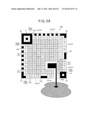 TWO-DIMENSIONAL CODE HAVING RECTANGULAR REGION PROVIDED WITH SPECIFIC     PATTERNS FOR SPECIFY CELL POSITIONS AND DISTINCTION FROM BACKGROUND diagram and image