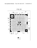 TWO-DIMENSIONAL CODE HAVING RECTANGULAR REGION PROVIDED WITH SPECIFIC     PATTERNS FOR SPECIFY CELL POSITIONS AND DISTINCTION FROM BACKGROUND diagram and image