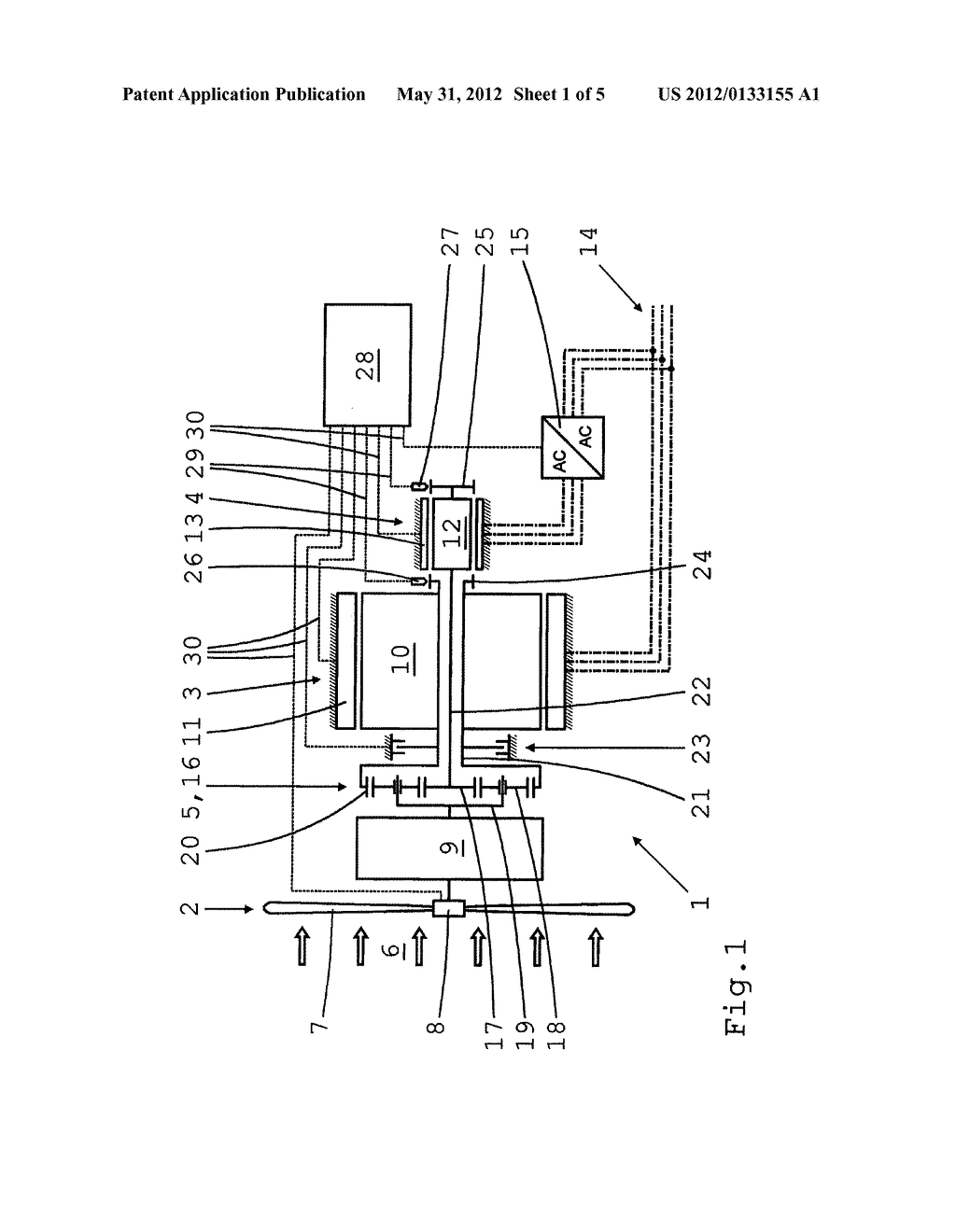 WIND POWER PLANT AND METHOD FOR CONTROLLING THE OPERATION OF A WIND POWER     PLANT - diagram, schematic, and image 02