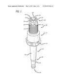 SPARK PLUG WITH FIRING END HAVING DOWNWARD EXTENDING TINES diagram and image