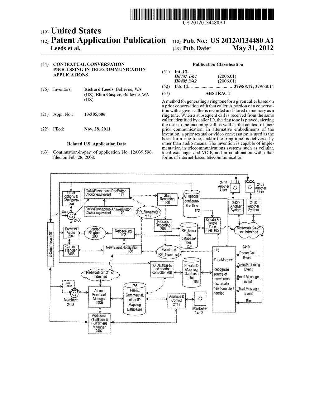 CONTEXTUAL CONVERSATION PROCESSING IN TELECOMMUNICATION APPLICATIONS - diagram, schematic, and image 01